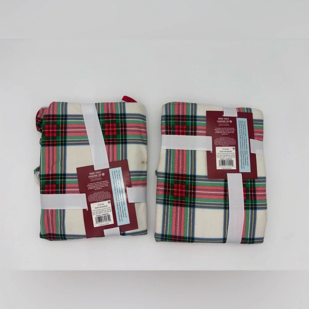 WONDERSHOP Girls Christmas Nightgown Lot Set Pajama Tartan Plaid Dress‎ NEW 8 10